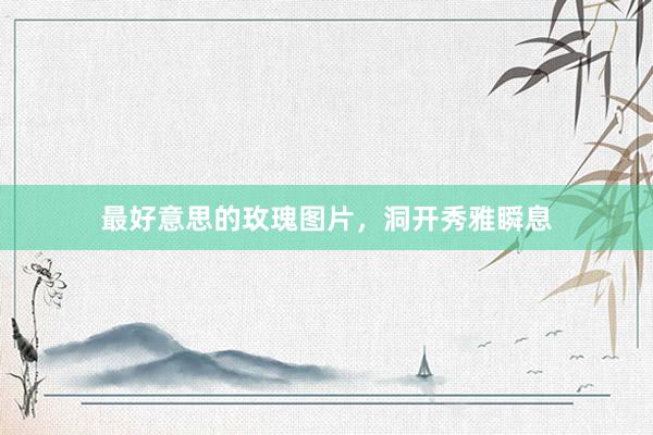 最好意思的玫瑰图片，洞开秀雅瞬息